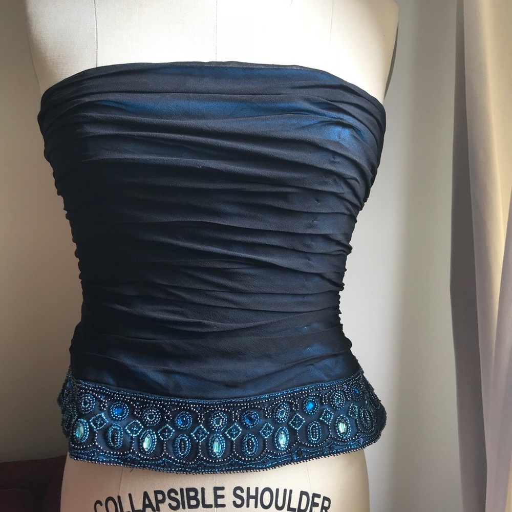Vintage Beaded Ruched  Bustier 💙